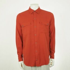 New GoLite Snap Front Shirt Mens Large Dark Orange Outdoor Casual Hiking Tech